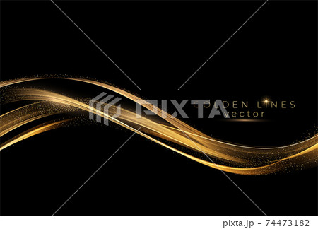 Abstract shiny color gold wave design element 74473182