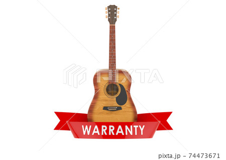 Acoustic guitar warranty concept. 3D rendering 74473671