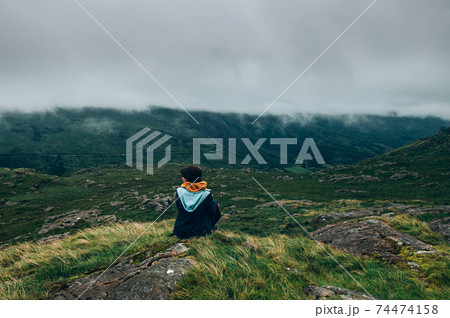 Young woman in Snowdonia National Park in North Wales, UK 74474158