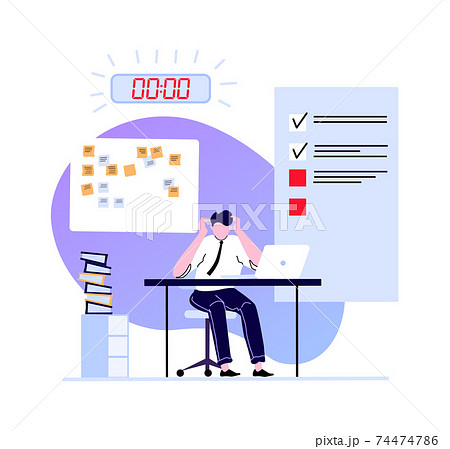 Deadline concept, employee busy and hurry finish work Deadline concept, employee busy and hurry finish work 74474786