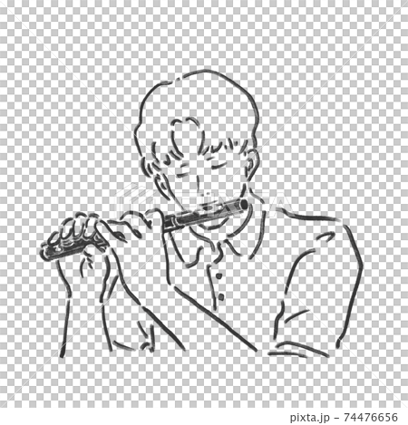 A man playing a piccolo 74476656