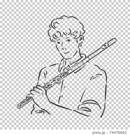 フルートを持つ男性 74476662
