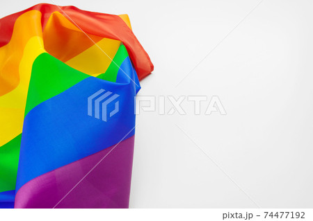 lgbt pride rainbow flag isolated on white 74477192