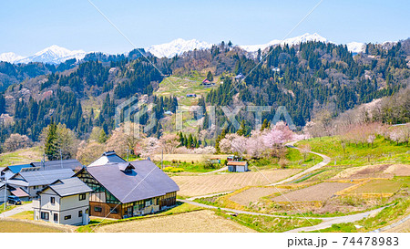 のどかな山村の風景(春) のどかな山村の風景(春) 74478983