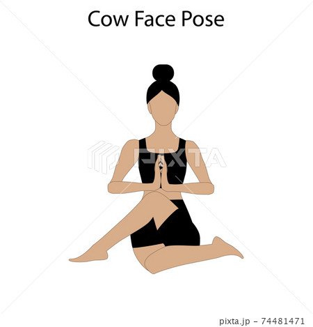 Smiling senior woman doing a cow face pose during a yoga class stock photo  (270426) - YouWorkForThem