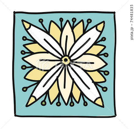 Decorated tiles. Square shape. Floral Ornament for your design Decorated tiles. Square shape. Floral Ornament for your design 74481835