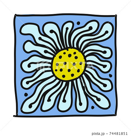 Decorated tiles. Square shape. Floral Ornament for your design 74481851