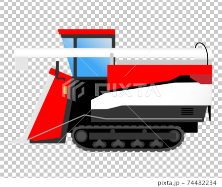 コンバイン 農業機械のイラスト素材