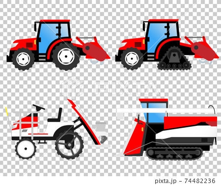 農業機械 トラクター 田植え機 コンバイン のイラスト素材
