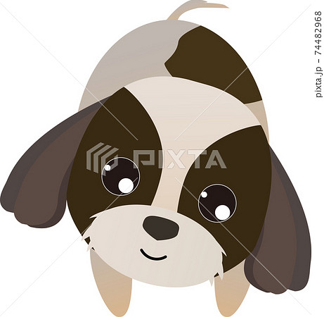 可愛いシーズー犬のイラスト素材