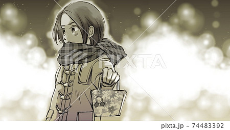 プレゼントをあげる女の子のイラスト素材