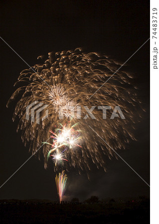群馬県 藤岡市の花火大会の写真素材