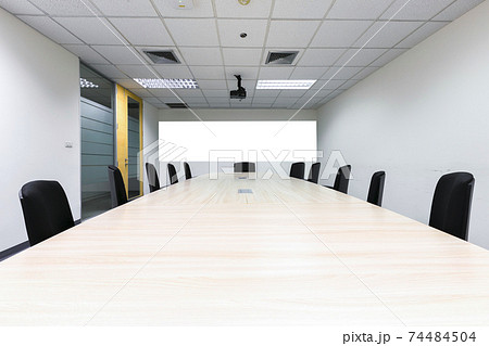 Interior conference room, meeting room, boardroom, Classroom, Office, with white projector board. 74484504