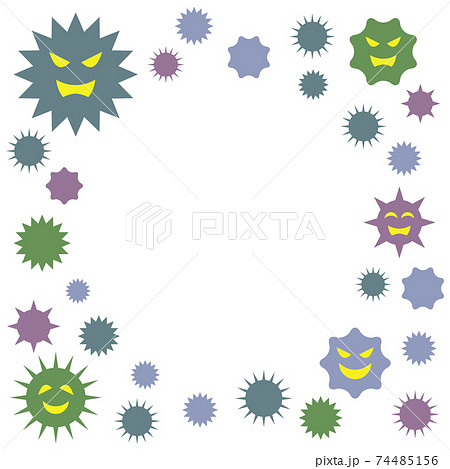 ウイルスやバイ菌のイラストイメージ ウイルスやバイ菌のイラストイメージ 74485156