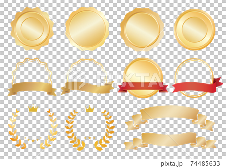 ランキングなどに使えるメダルとリボンのセット 74485633