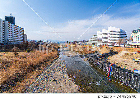 川の護岸工事　八王子市　浅川 74485840