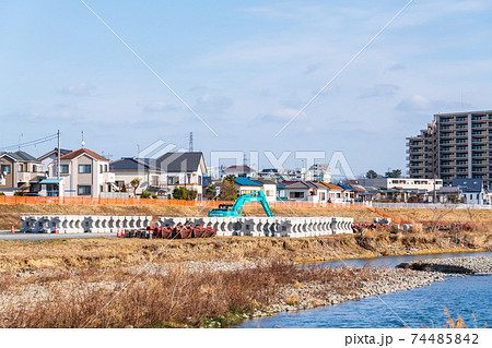 川の護岸工事 八王子市 浅川 川の護岸工事 八王子市 浅川 74485842