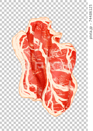配料3牛肉里脊肉片（原始）④（無主線）也可用於火鍋，便當盒和烹飪圖像組合系列 74486125