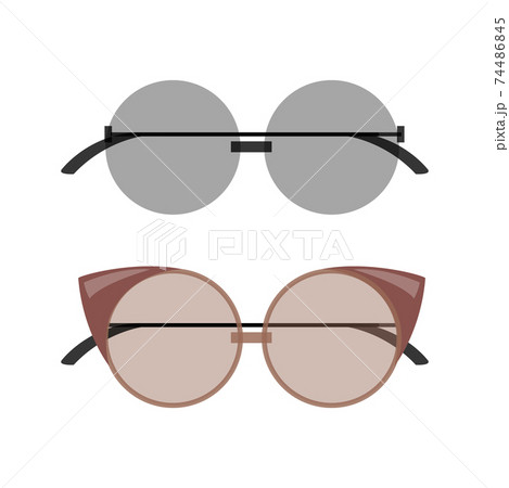 Stylish Female Round and Cat-Eye Sunglasses Set 74486845
