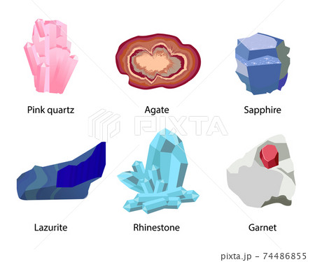 Pink Quartz Agate Sapphire Lazurite Rhinestone 74486855