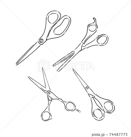 Doodle style scissors illustration. scissors, vector sketch illustration Doodle style scissors illustration. scissors, vector sketch illustration 74487775
