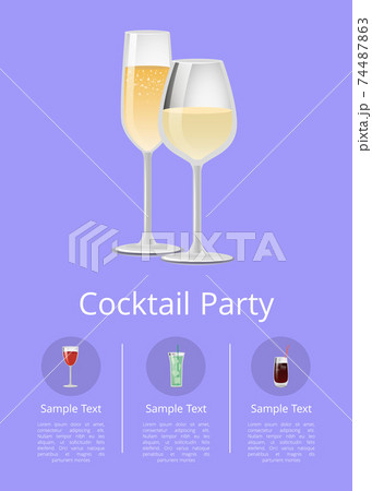 Cocktail Party Menu Advertisement Poster Champagne Cocktail Party Menu Advertisement Poster Champagne 74487863