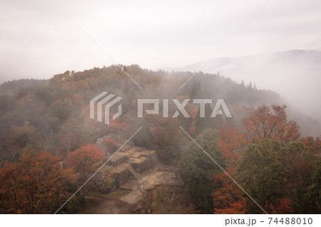 岐阜県 苗木城跡 紅葉 岐阜県 苗木城跡 紅葉 74488010