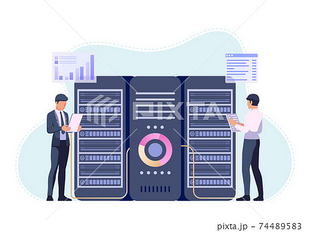 Businessmans or Engineer Working in Data Center Room 74489583