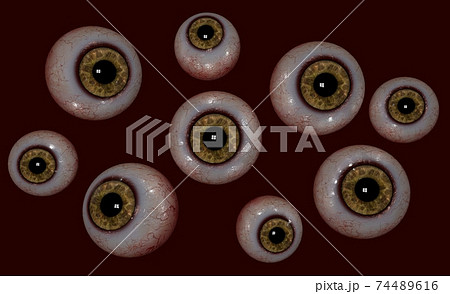 充血するたくさんの眼球のイラスト素材 充血するたくさんの眼球のイラスト素材