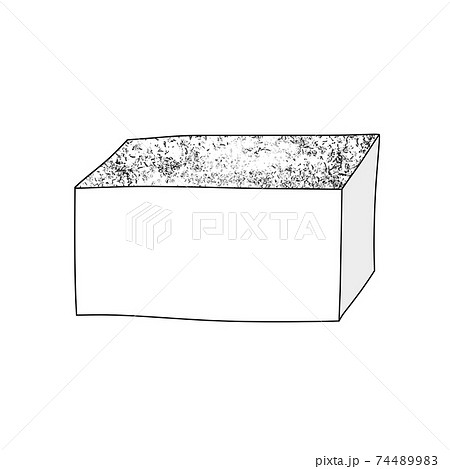 食材2 1 焼き豆腐 モノクロ 鍋 弁当 料理画像にも使えます 組合せシリーズのイラスト素材 7449
