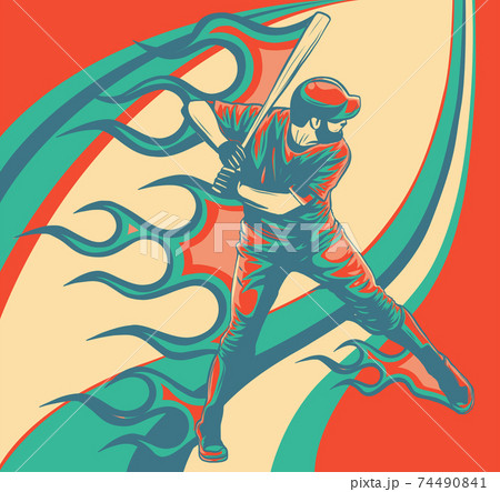 Silhouette of a baseball player throwing a ball - Stock Illustration  [100969727] - PIXTA