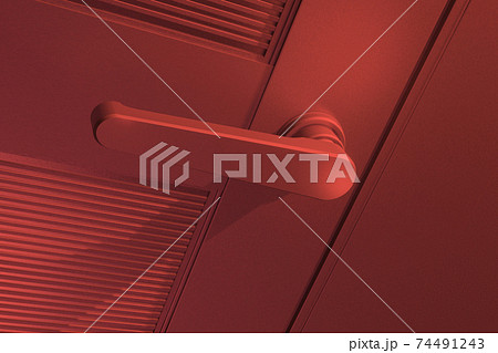 ドアノブ(レバー式アルミドア/3DCG) ドアノブ(レバー式アルミドア/3DCG) 74491243