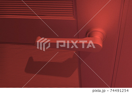 ドアノブ(レバー式アルミドア/3DCG) ドアノブ(レバー式アルミドア/3DCG) 74491254