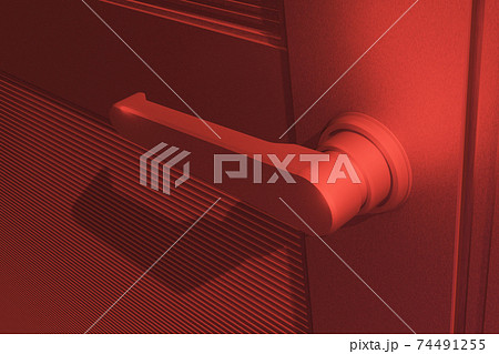 ドアノブ(レバー式アルミドア/3DCG) 74491255