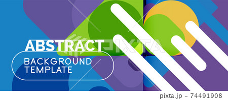 Modern geometric round shapes and dynamic lines, abstract background. Vector illustration for placards, brochures, posters and banners 74491908