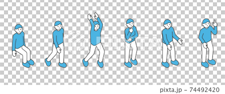 Illustration material: Male set with full body pose Illustration material: Male set with full body pose 74492420