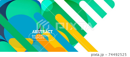 Modern geometric round shapes and dynamic lines, abstract background. Vector illustration for placards, brochures, posters and banners 74492525