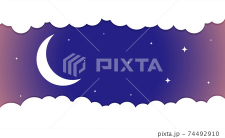 moon and stars background with white clouds moon and stars background with white clouds 74492910