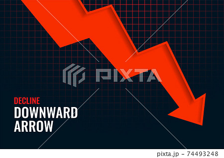 business decline downward arrow trend background design 74493248