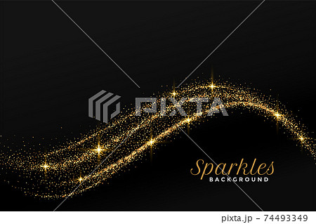 golden sparkles flowing in wave background design golden sparkles flowing in wave background design 74493349