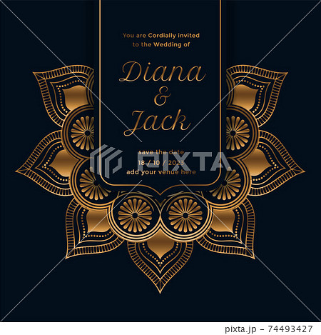 royal wedding invitation template with mandala design pattern royal wedding invitation template with mandala design pattern 74493427