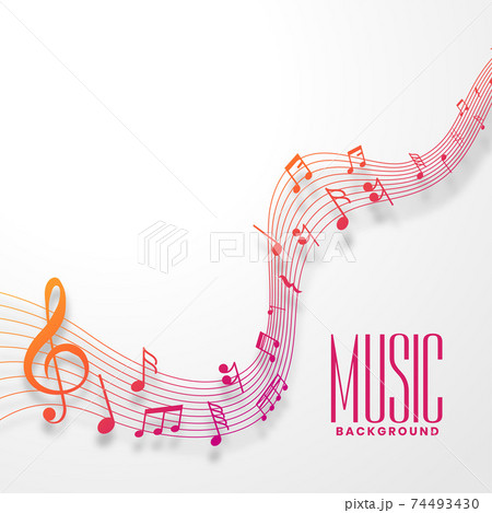 music notes line wave in colorful style design 74493430