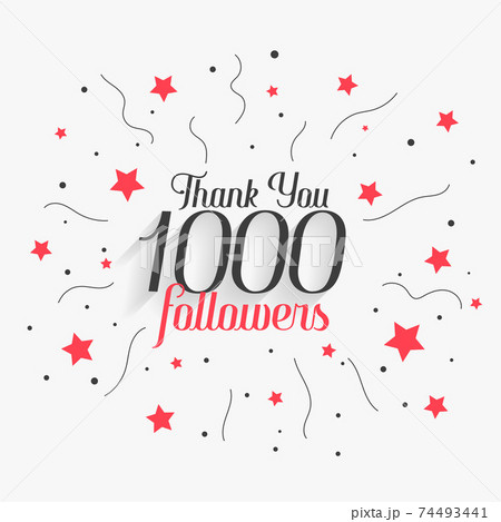 1000 social media followers thank you poster design 74493441