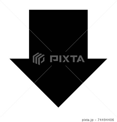 Down arrow symbol icon vector for web and application in a black flat color pictogram illustration 74494406