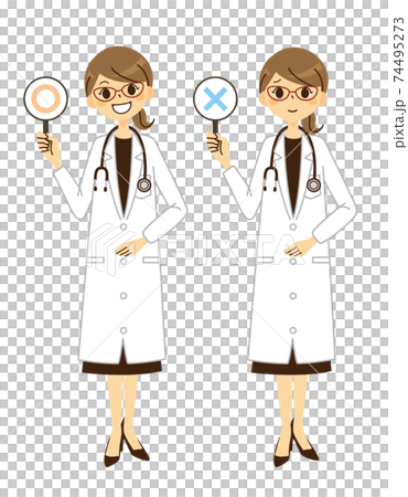 Female doctor making a correct / incorrect... - Stock Illustration ...