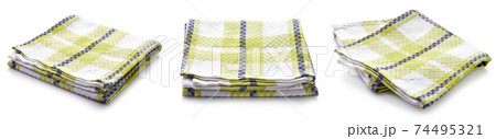 Cotton napkins isolated on white 74495321