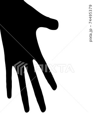 シンプルな手の平のシルエットのイラスト素材