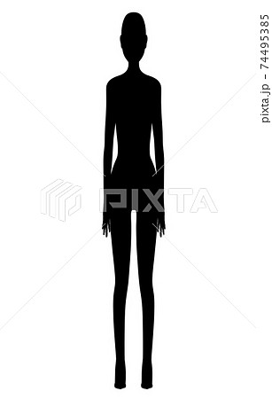 人の全身のシルエットのイラスト素材