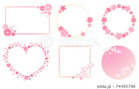 桜のフレームのベクターイラスト 74495796