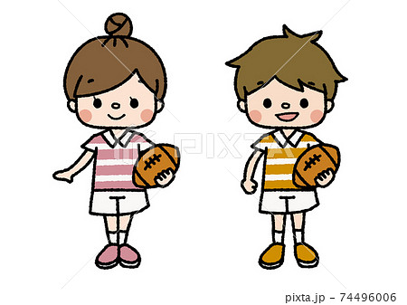 ラグビー部員のイラスト　習い事・部活・趣味　カラー 74496006